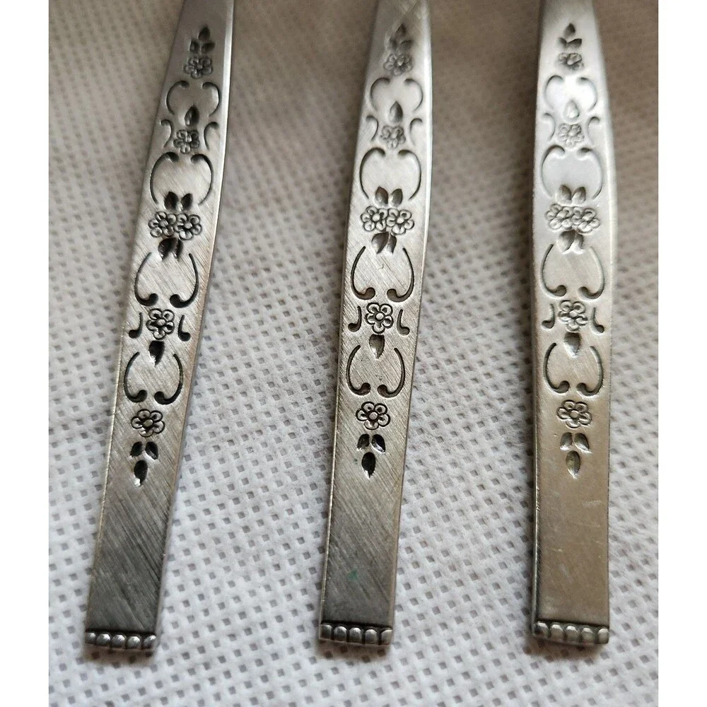 Vintage MCM Oneida SPANADA Flatware Fork Set of 3 Wm. A Rogers Stainless Replace